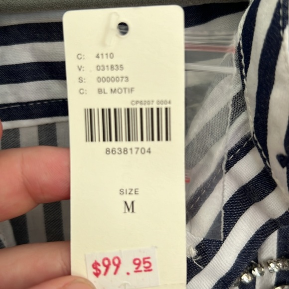 NWT Anthropologie Striped Sequined Button Up Shirt (Medium) - Picture 8 of 8